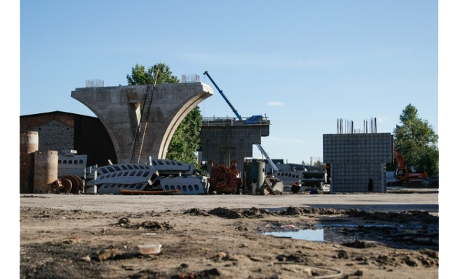 Строительство моста через остров Серный